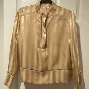 Gianni silk half button blouse